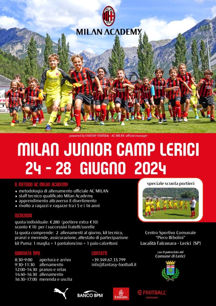 Milan junior camp Lerici 
Golfo dei Poeti news